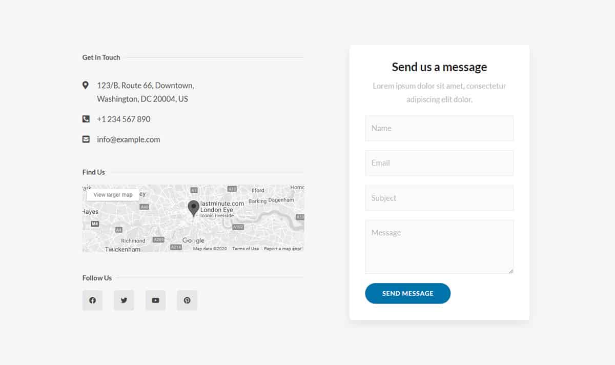 Contact Section Layout