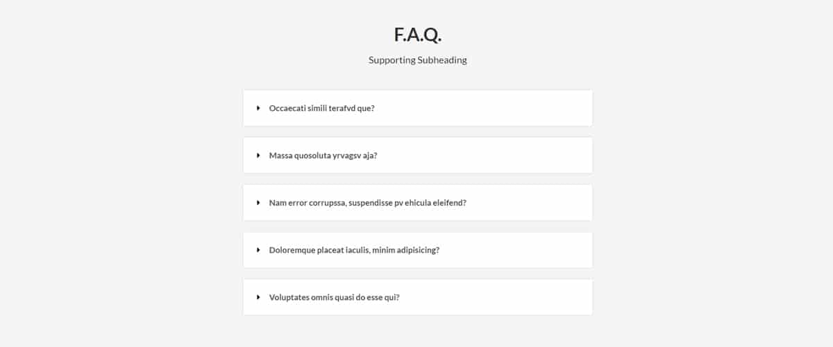FAQ Section Layout