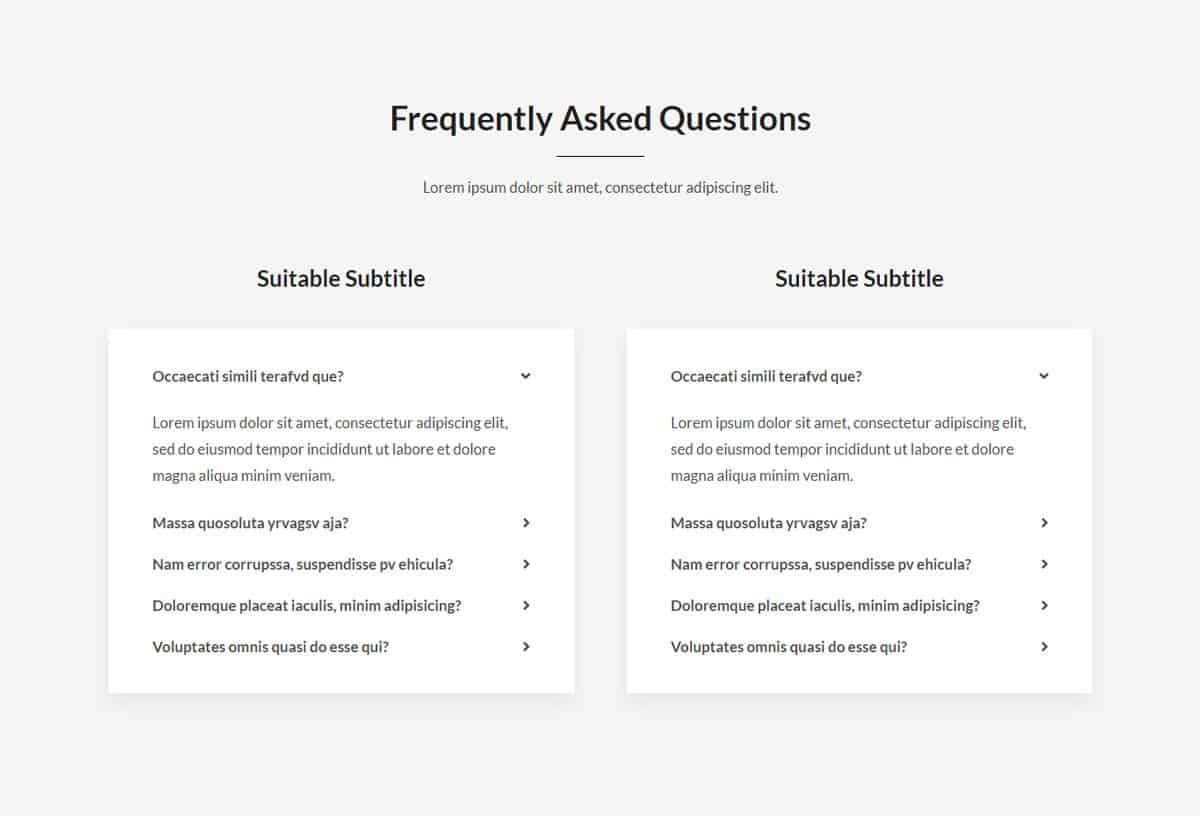 FAQ Section Layout