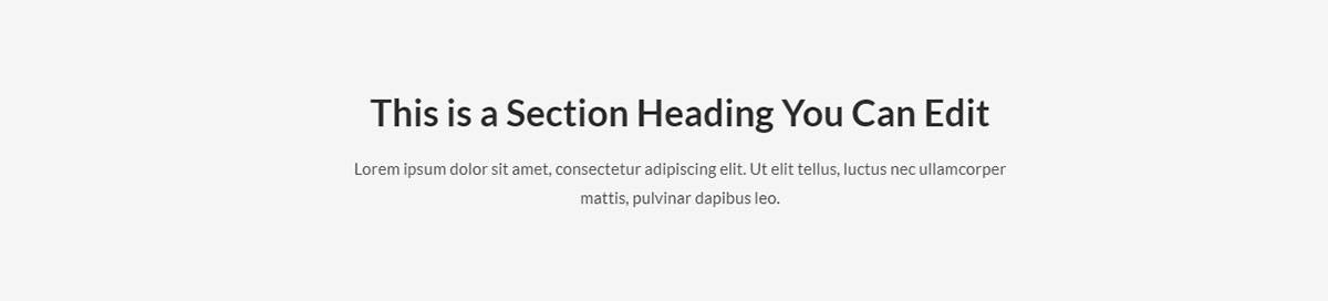 Heading Section Layout