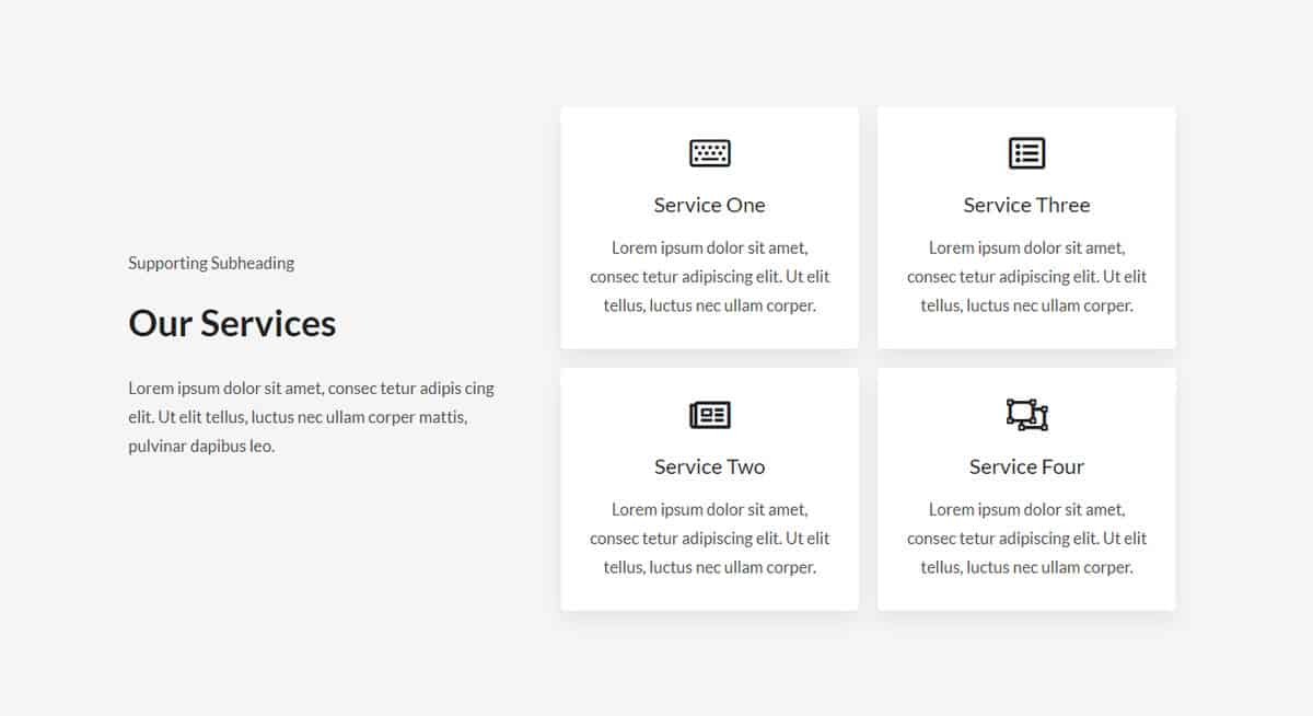 Services Section Layout