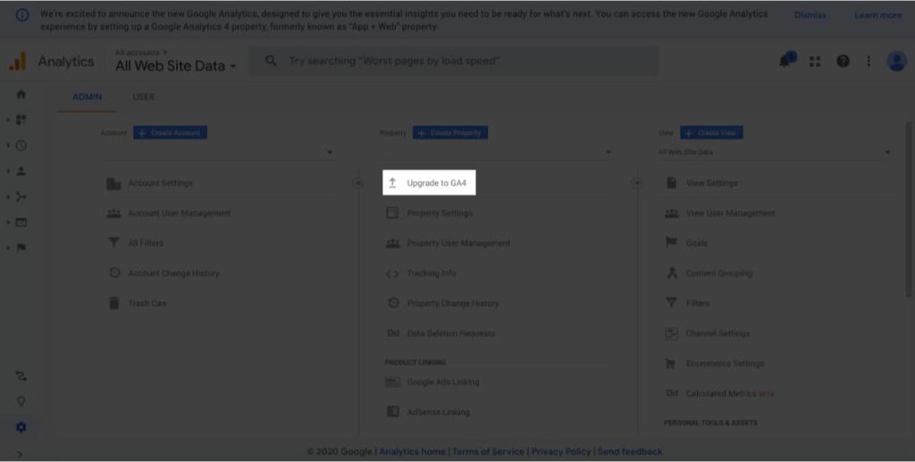 Upgrade to Google Analytics 4