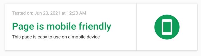 Page is mobile friendly