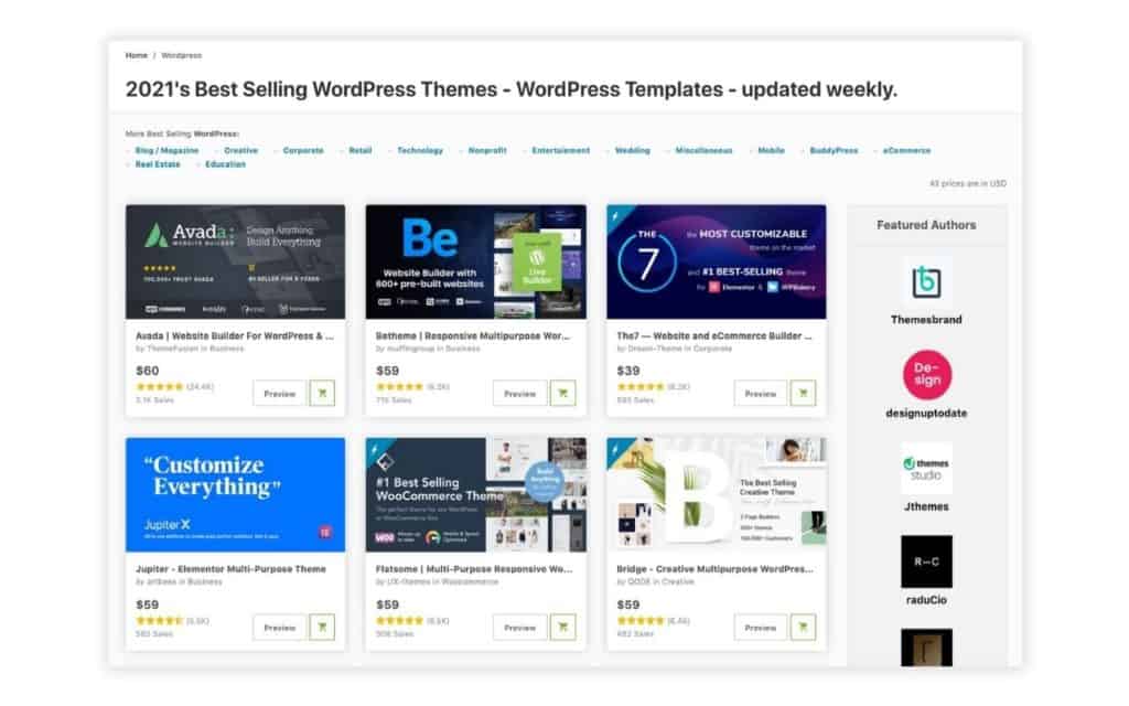 ThemeForest WordPress Themes