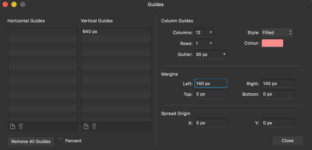 Affinity Designer Guides Manager