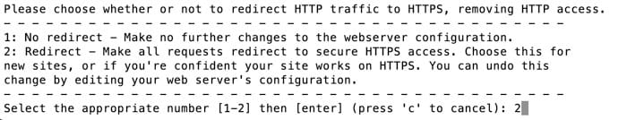 Select HTTPS Redirect